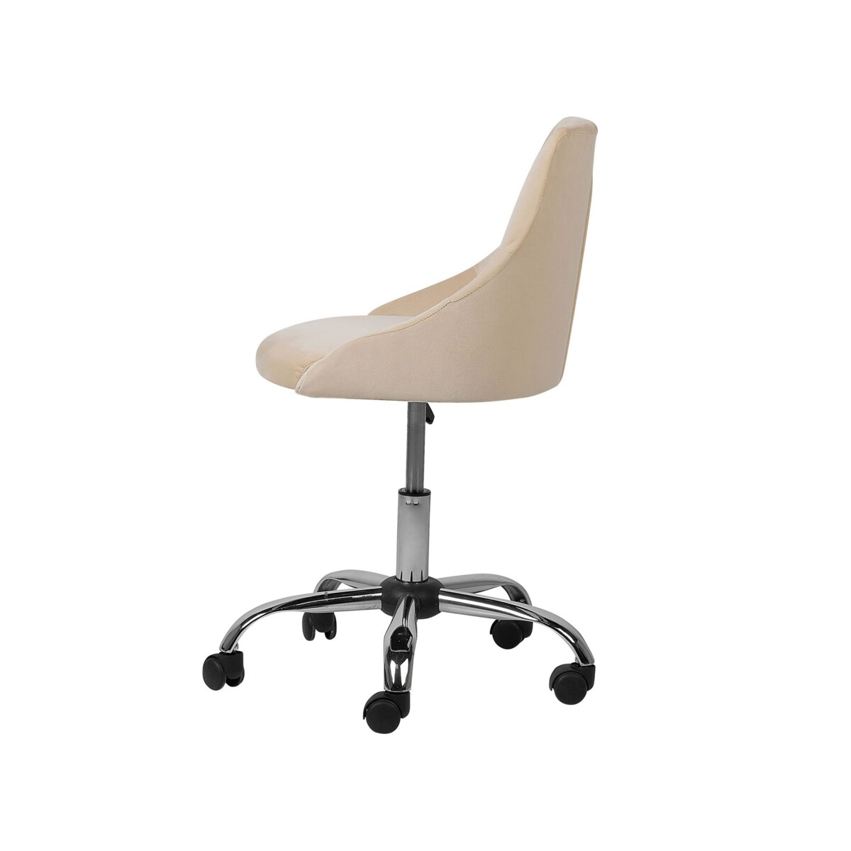 Krzesło biurowe regulowane welurowe beżowe PARRISH
