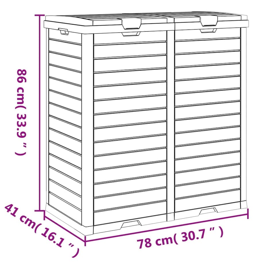vidaXL Zewnętrzny kosz na śmieci, jasnobrązowy, 78x41x86 cm, PP