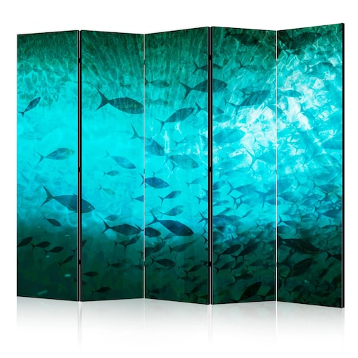 Parawan akustyczny Zwierzęta 225x172 cm 5-częściowy turkusowy