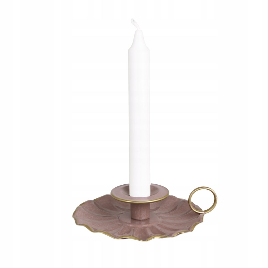 ŚWIECZNIK INRID różowy / złoty śr. 16cm