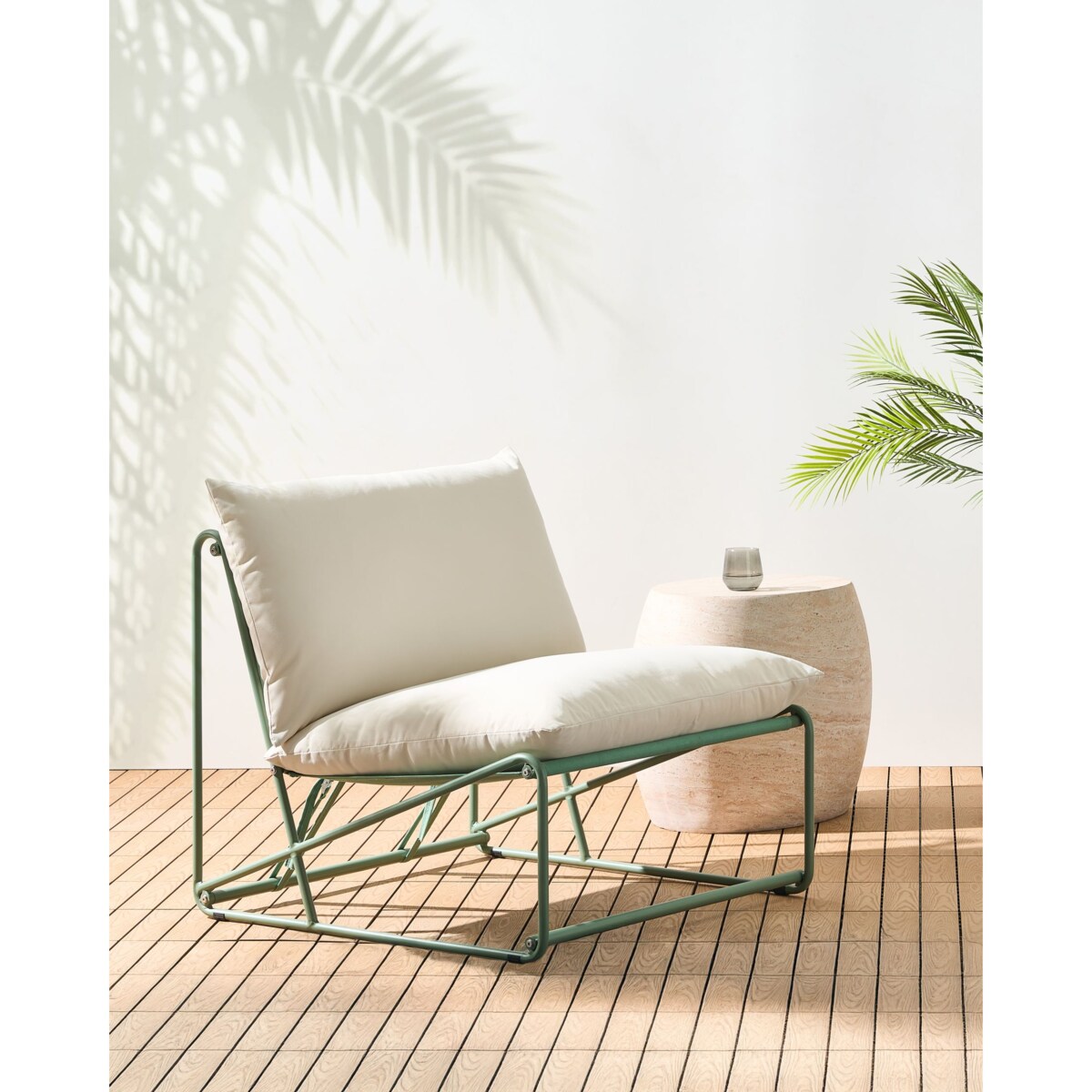 Krzesło ogrodowe z poduszką PICO Metal Zielony