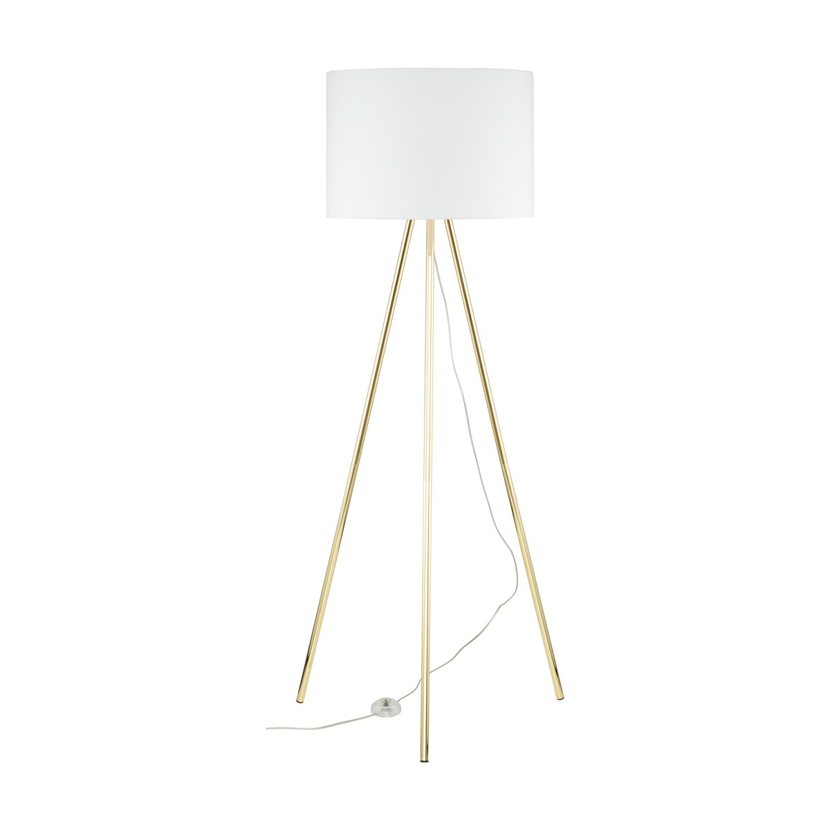 Lampa podłogowa TK Lighting UMBERTO WHITE GOLD 6637 biała-złota 150 cm E27 do salonu i sypialni