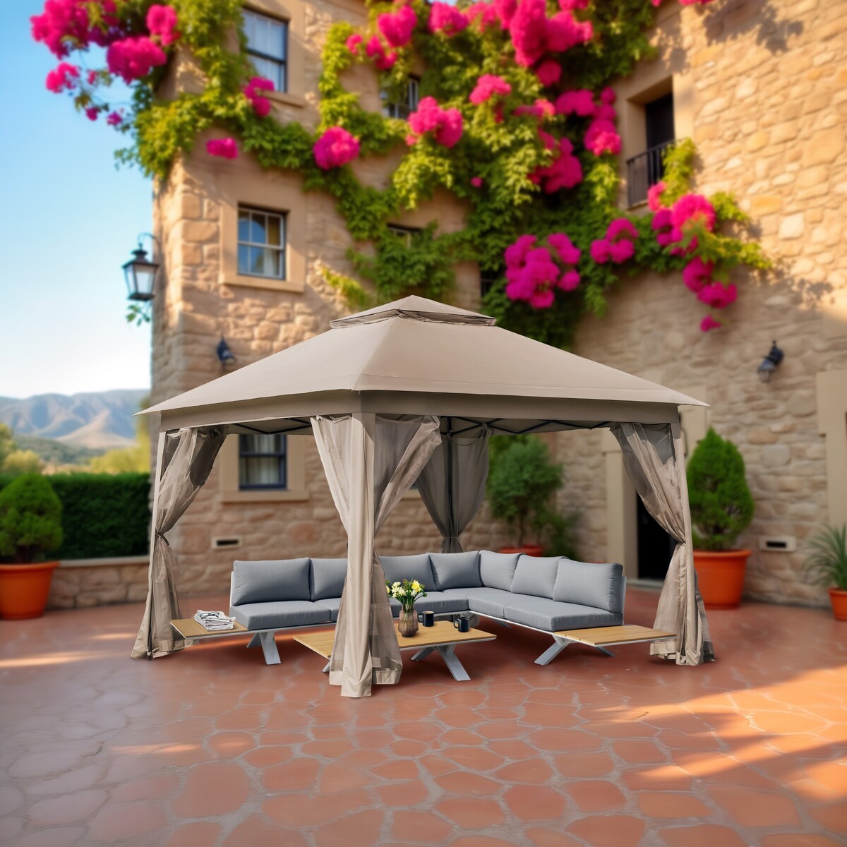 Pawilon ogrodowy 3x3 m składany automatycznie pop-up 4 moskitiery namiot