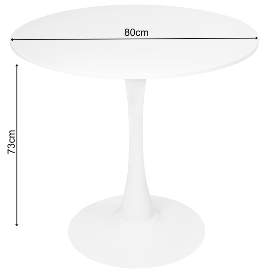 Stół okrągły do salonu jadalni 80 cm biały nowoczesny minimalistyczny