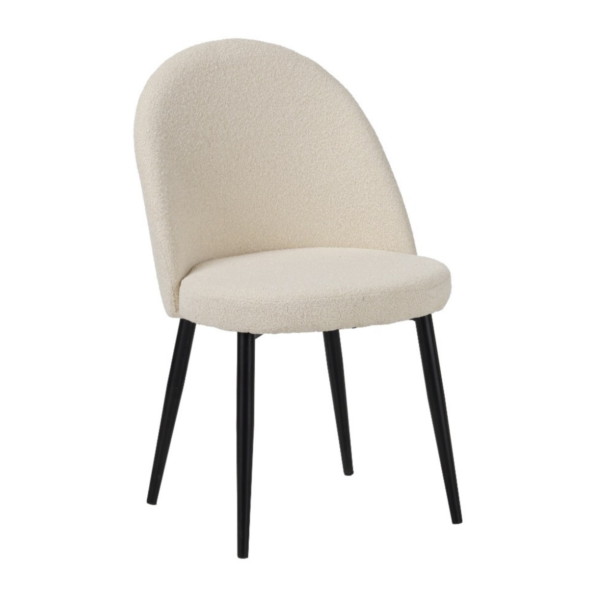 Krzesło tapicerowane boucle do salonu jadalni nowoczesne wygodne stylowe beżowe ecru