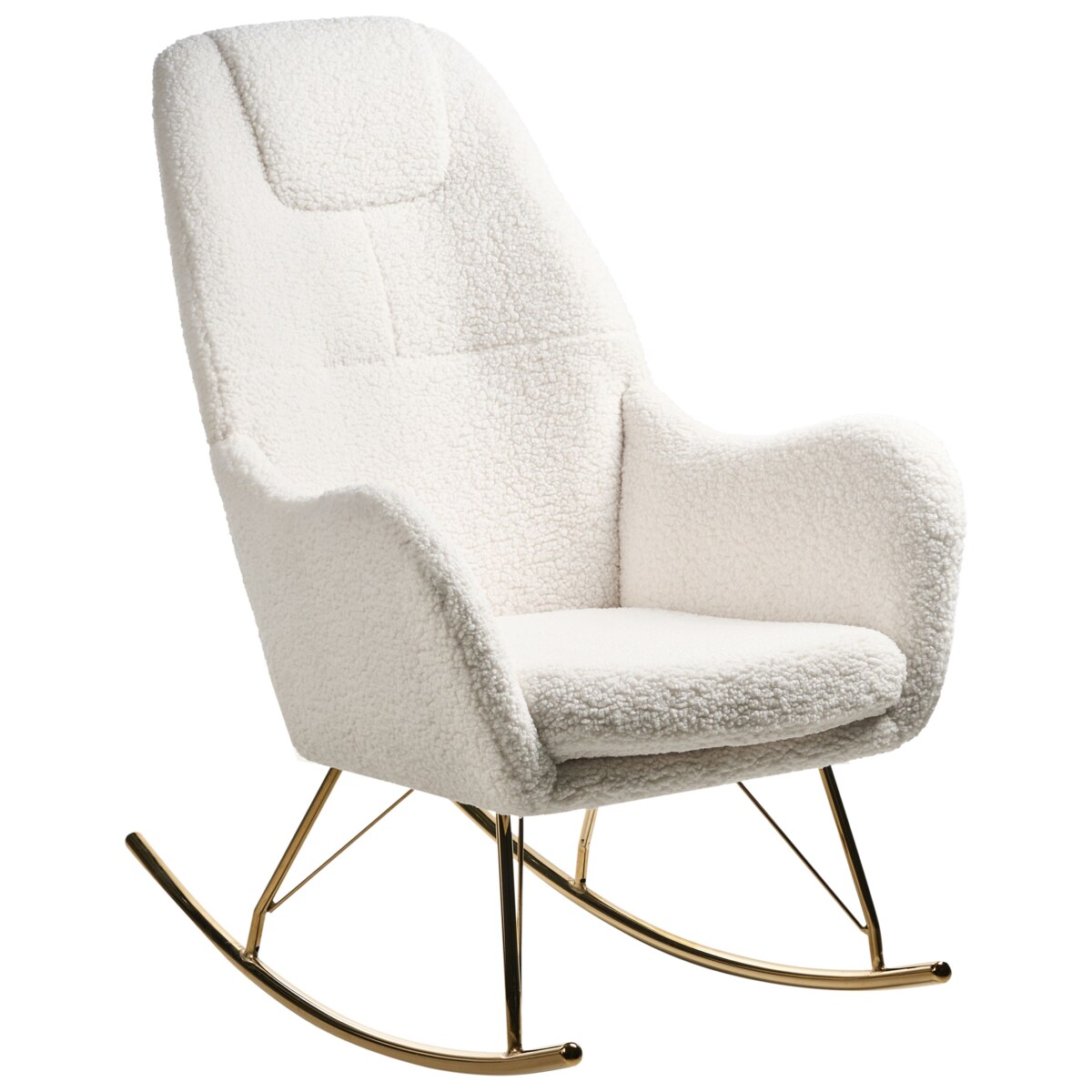 Fotel bujany GULSELE Boucle Złamana biel