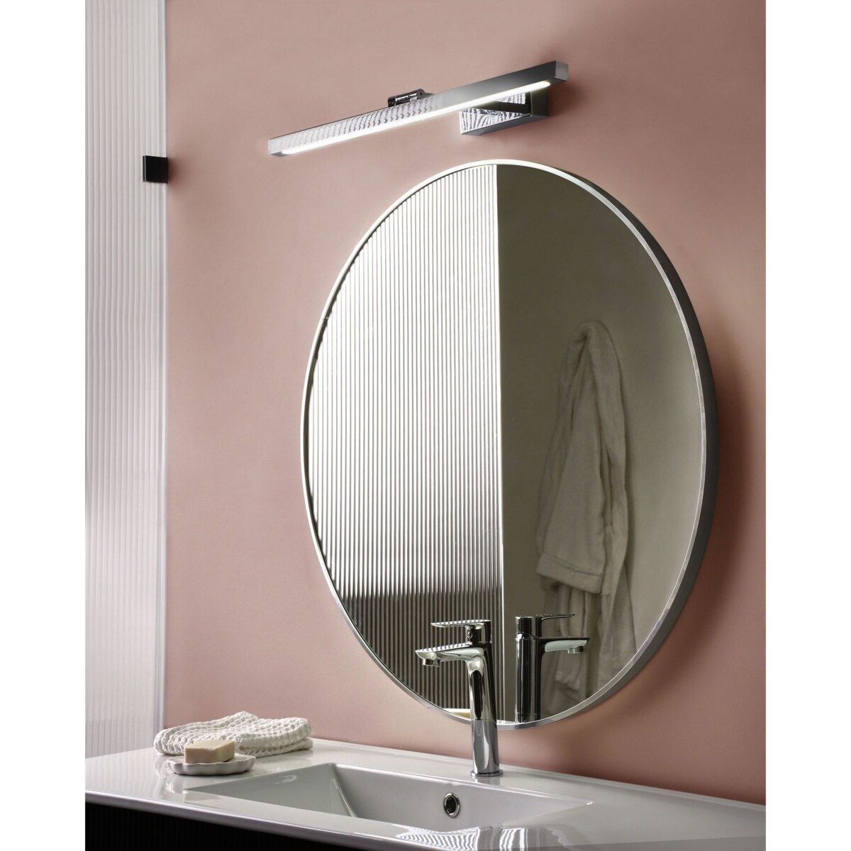 Kinkiet LED obrazowy/łazienkowy ARROS Metal Srebrny