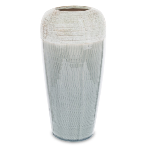 Wazon ceramiczny niebiesko-biały 25x12x12 cm SASSARA wysoki