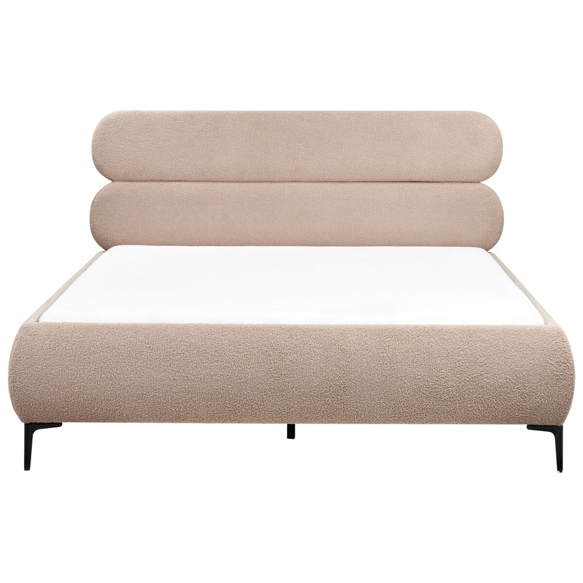 Łóżko Boucle LESSAY 160 x 200 cm Beżowoszary