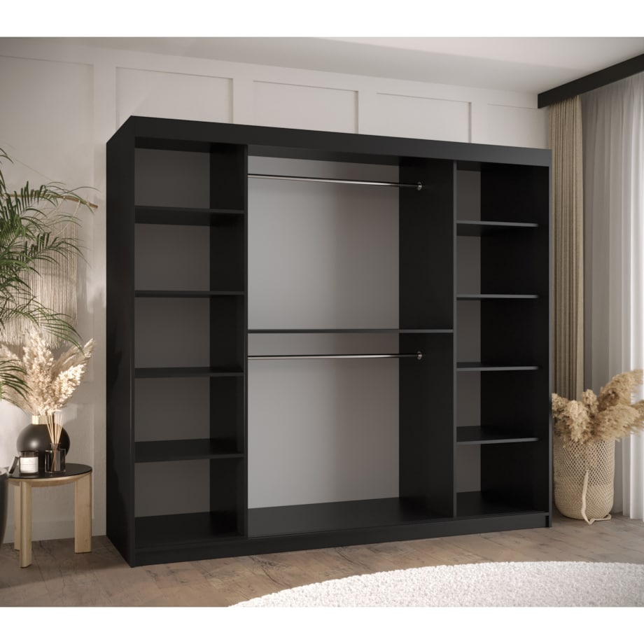 Szafa przesuwna Garderoba PLECIONKA WIEDEŃSKA 3 200 czarny