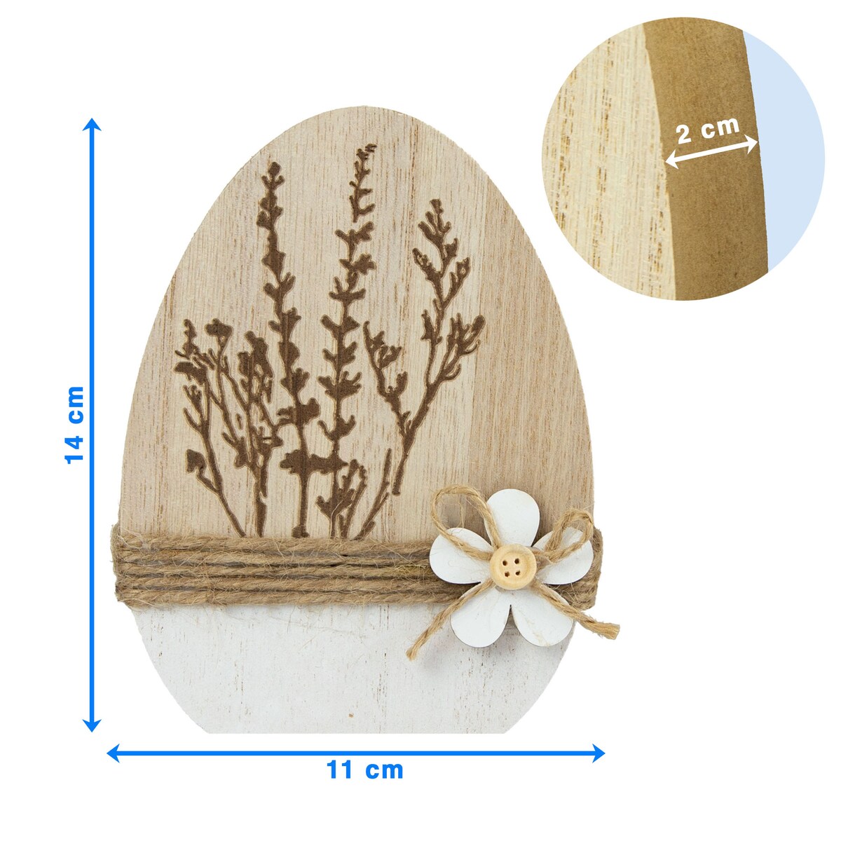 Ozdoba Jajko Wielkanocne 14 Cm Dekoracja Pisanka Na Stół Drewniane Zatrwian