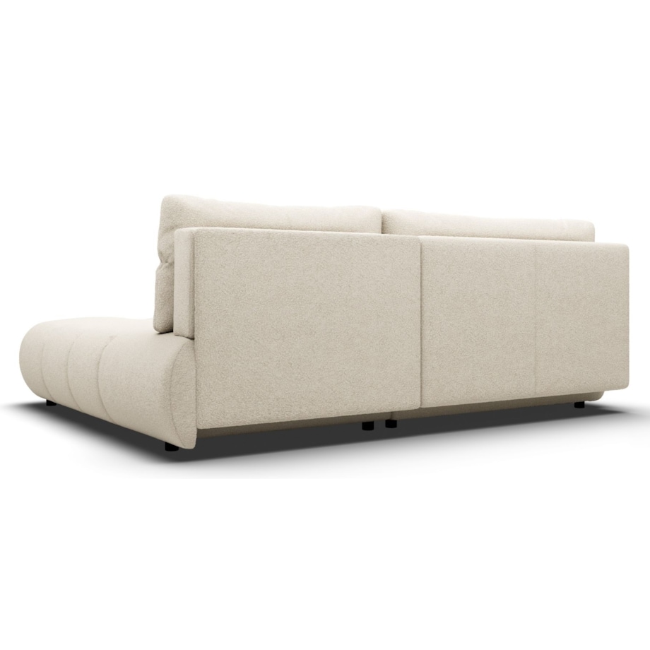 Pikowany Narożnik MILA rozkładany bez boczków prawy śmietankowy