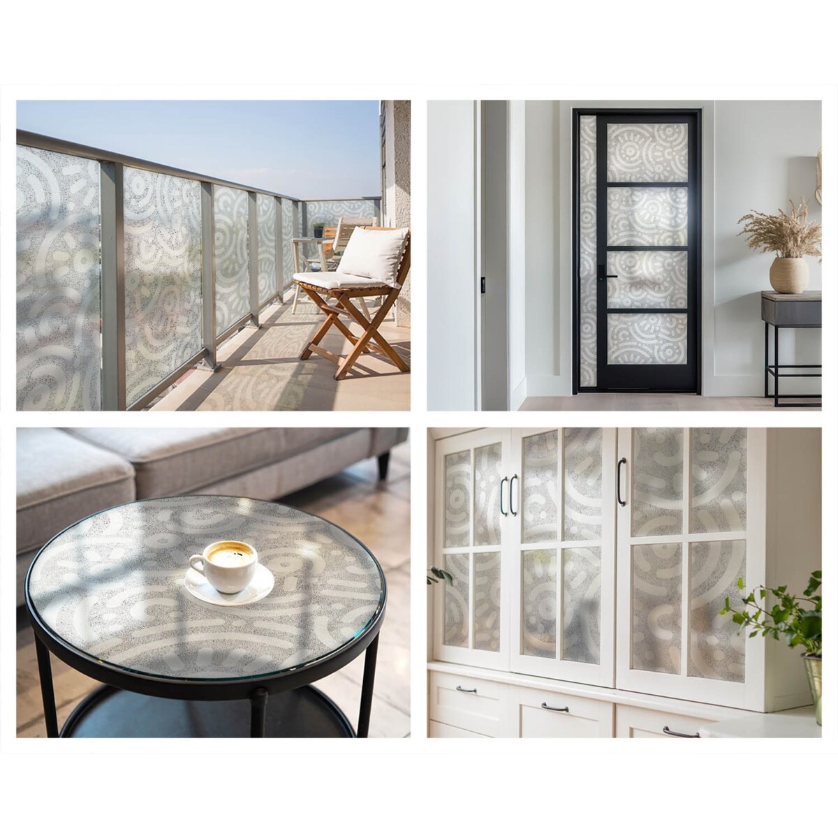 Naklejka okienna chroniąca prywatność - Abstrakcyjne linie na szarym tle - 50x146 cm