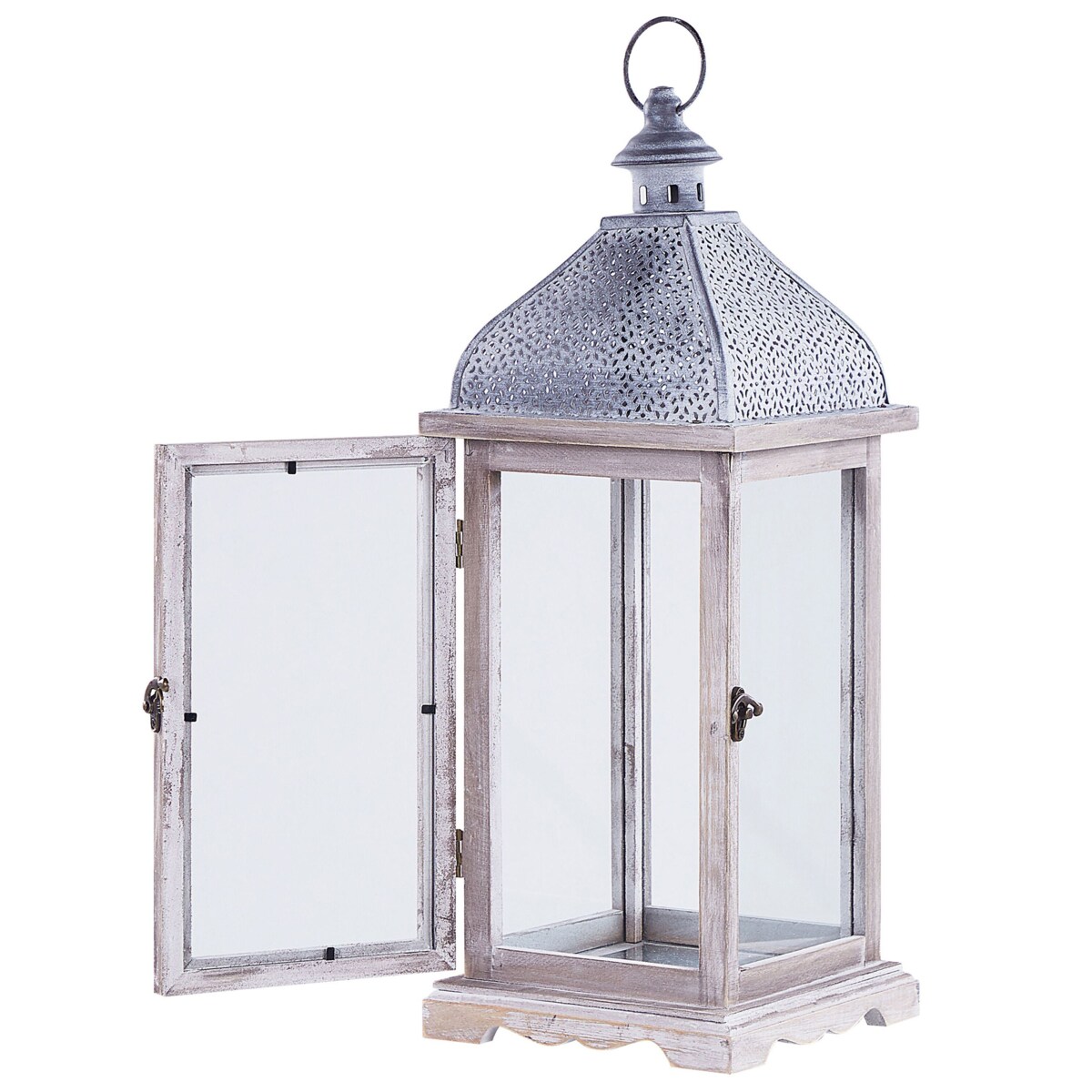 Lampion metalowy 47 cm biały SAMAR