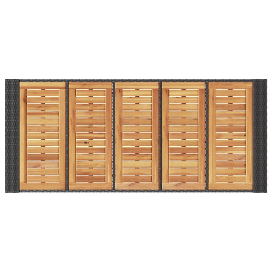 vidaXL Ogrodowy stół barowy z akacjowym blatem, czarny, 185x80x110 cm