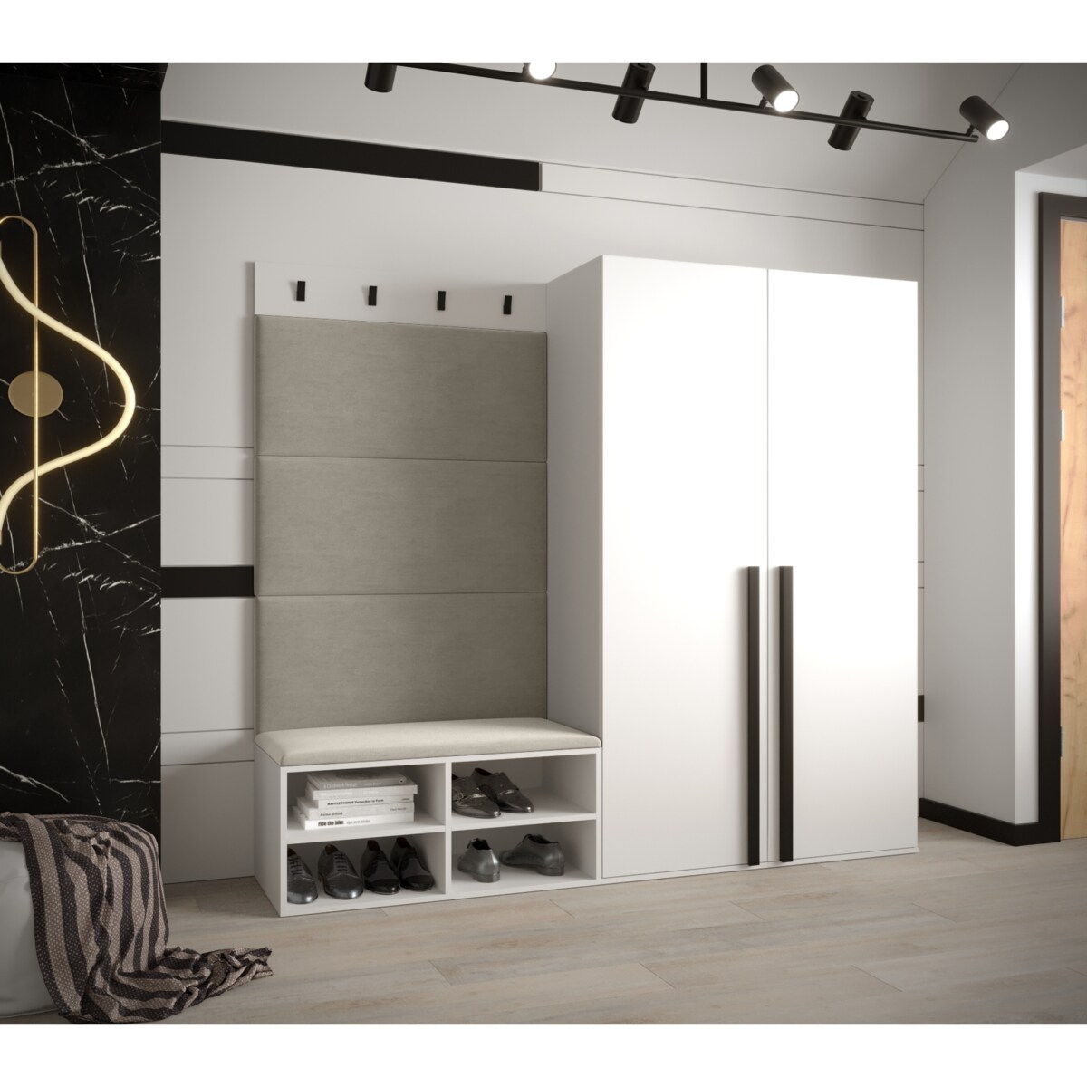 Garderoba do przedpokoju Abiks MIRO 5 biały+manila02