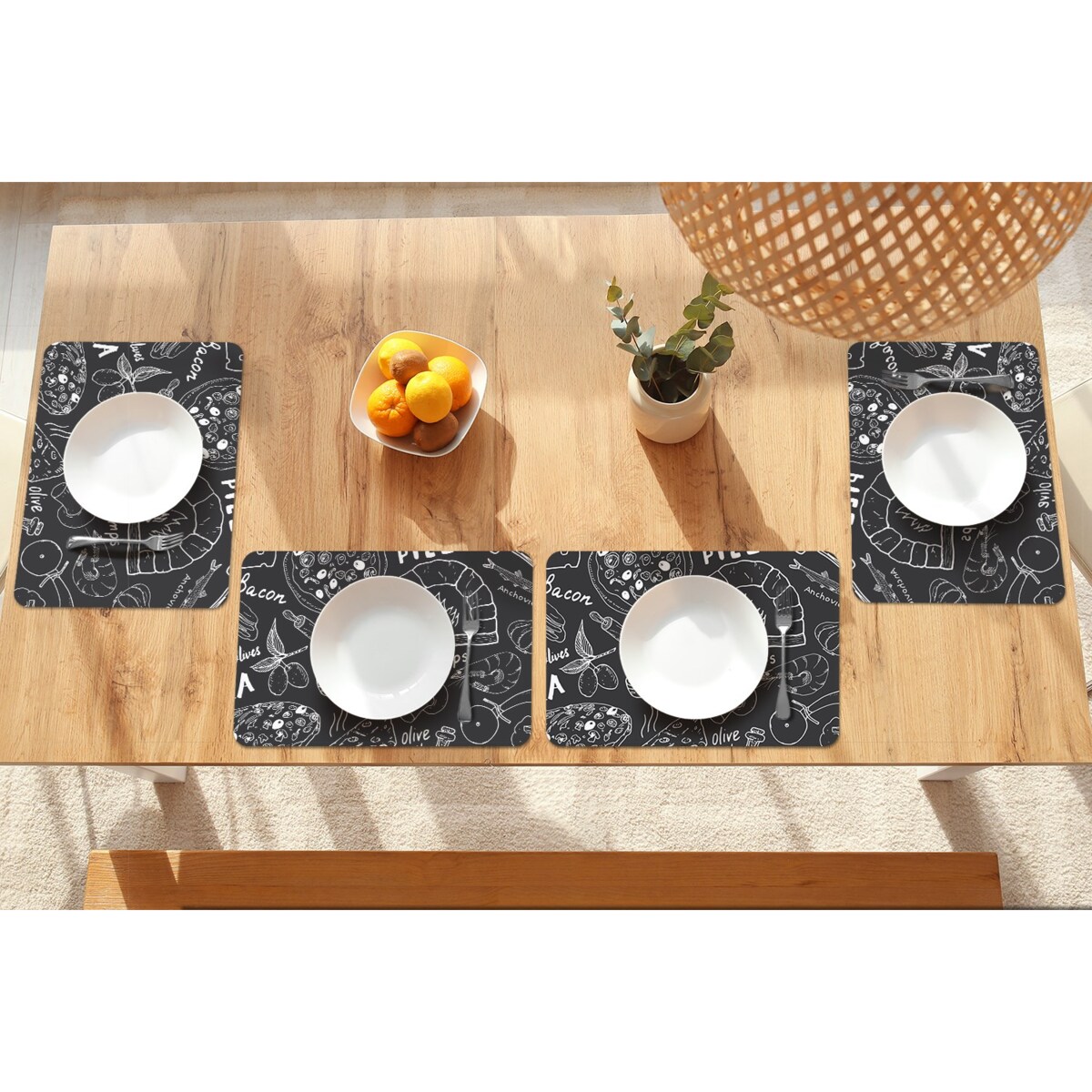 Komplet mat pod talerz Włoska pizzeria, 6 szt. 45x30cm