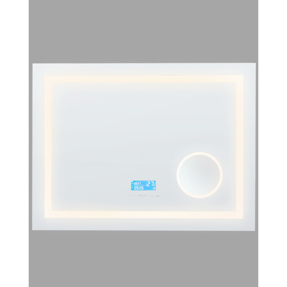 Lustro ścienne LED z głośnikiem Bluetooth 60 x 80 cm srebrne THAIX