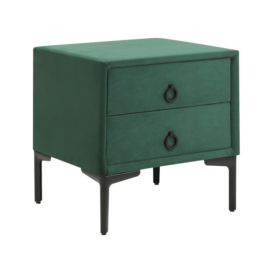 Zestaw mebli do sypialni welurowy 140 x 200 cm zielony SEZANNE