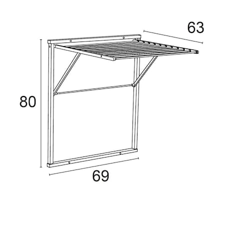 ARREDAMENTI KLEDY Naścienna suszarka na pranie - 80 x 69 cm, Brązowy