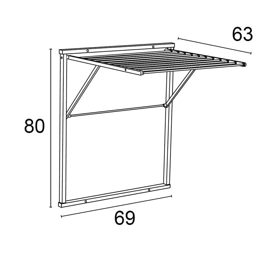 ARREDAMENTI KLEDY Naścienna suszarka na pranie - 80 x 69 cm, Brązowy