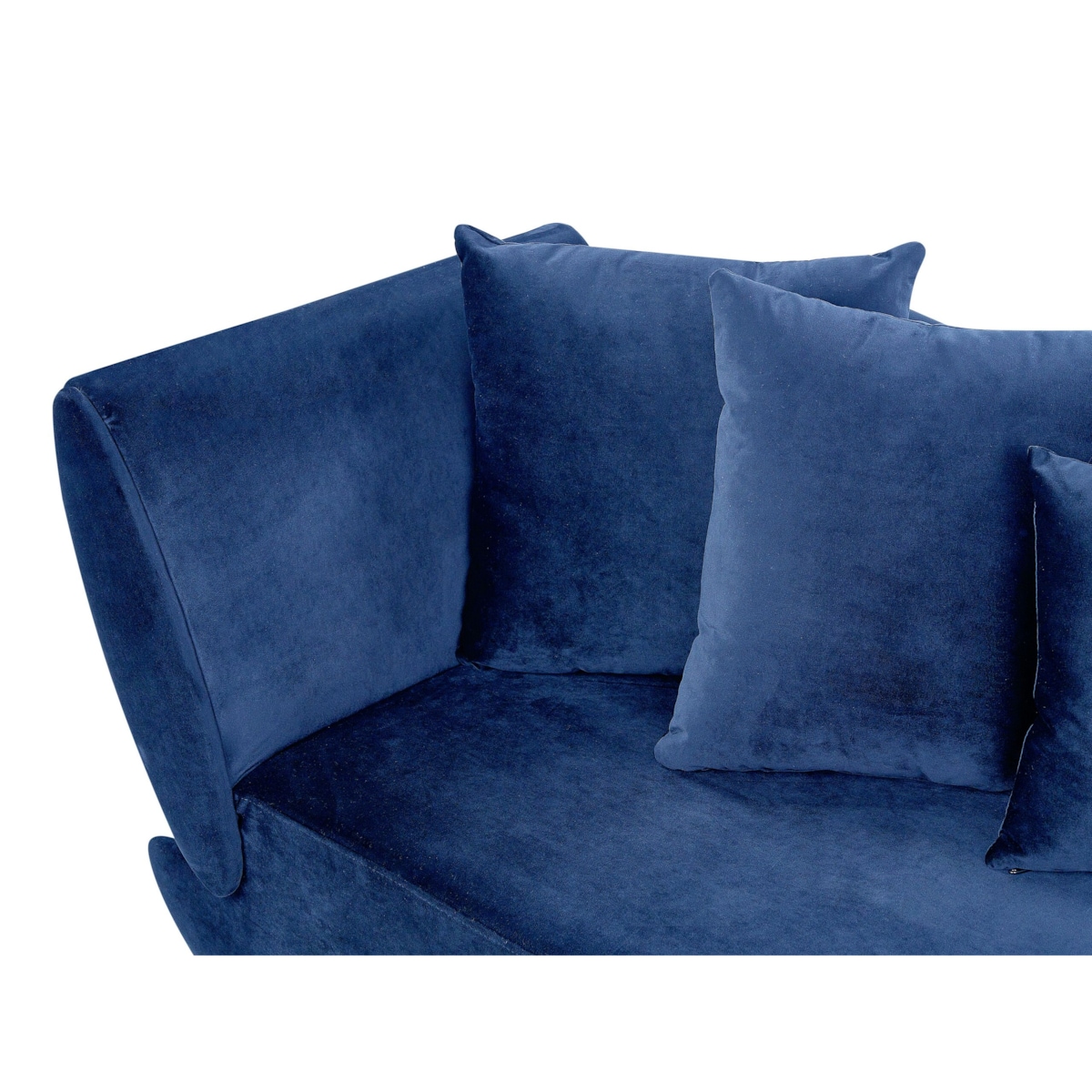 Szezlong welurowy z pojemnikiem lewostronny niebieski MERI II