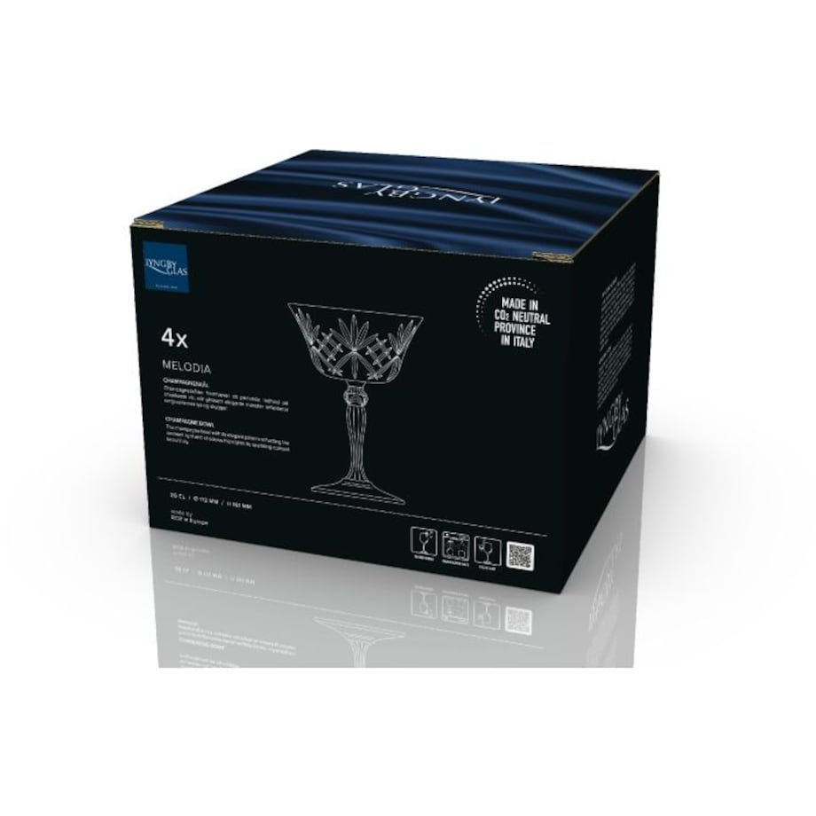 Kieliszki do szampana ze szkła kryształowego Melodia 260 ml 4 sztuki 33655