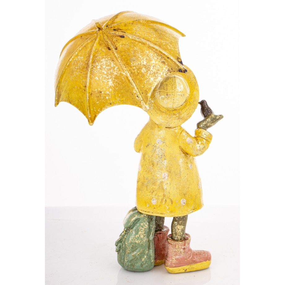 Dekoracja - żabka pod parasolem 19x9,5x9,5 cm ANITA żółta