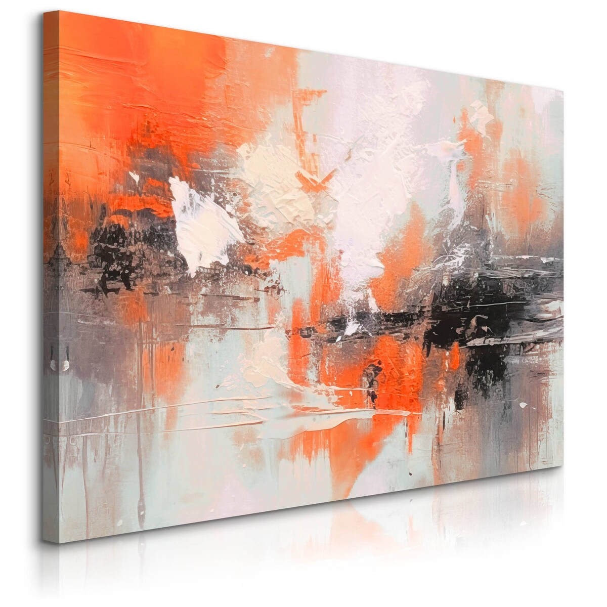 Obraz Canvas Do Sypialni Salonu Pomarańczowa Abstrakcja Akwarela 70x50cm