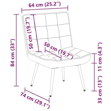 vidaXL Fotel relaksacyjny żółty 64x74x84 cm aksamit