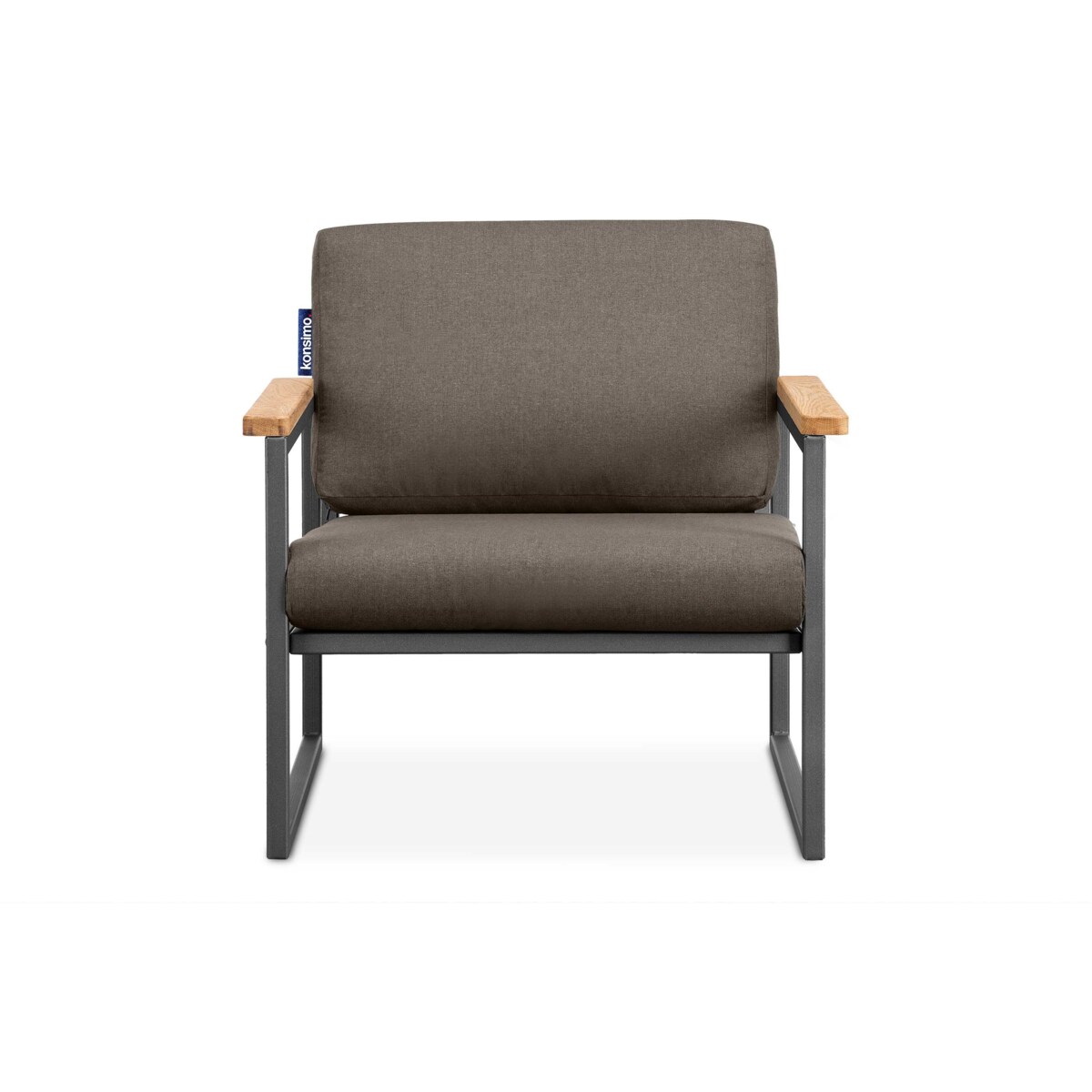 KONSIMO TRIBO Fotel ogrodowy w stylu industrialnym wykonany ze stali w kolorze antracytowym