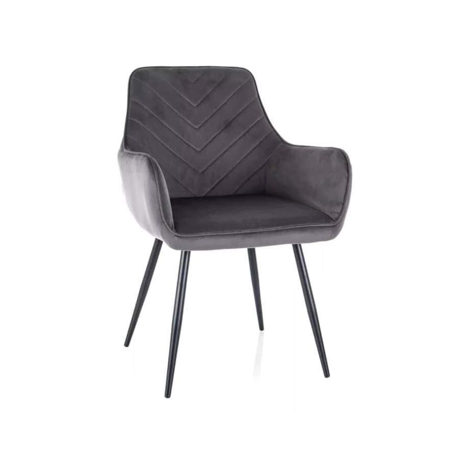 Krzesło tapicerowane FIG VELVET szare