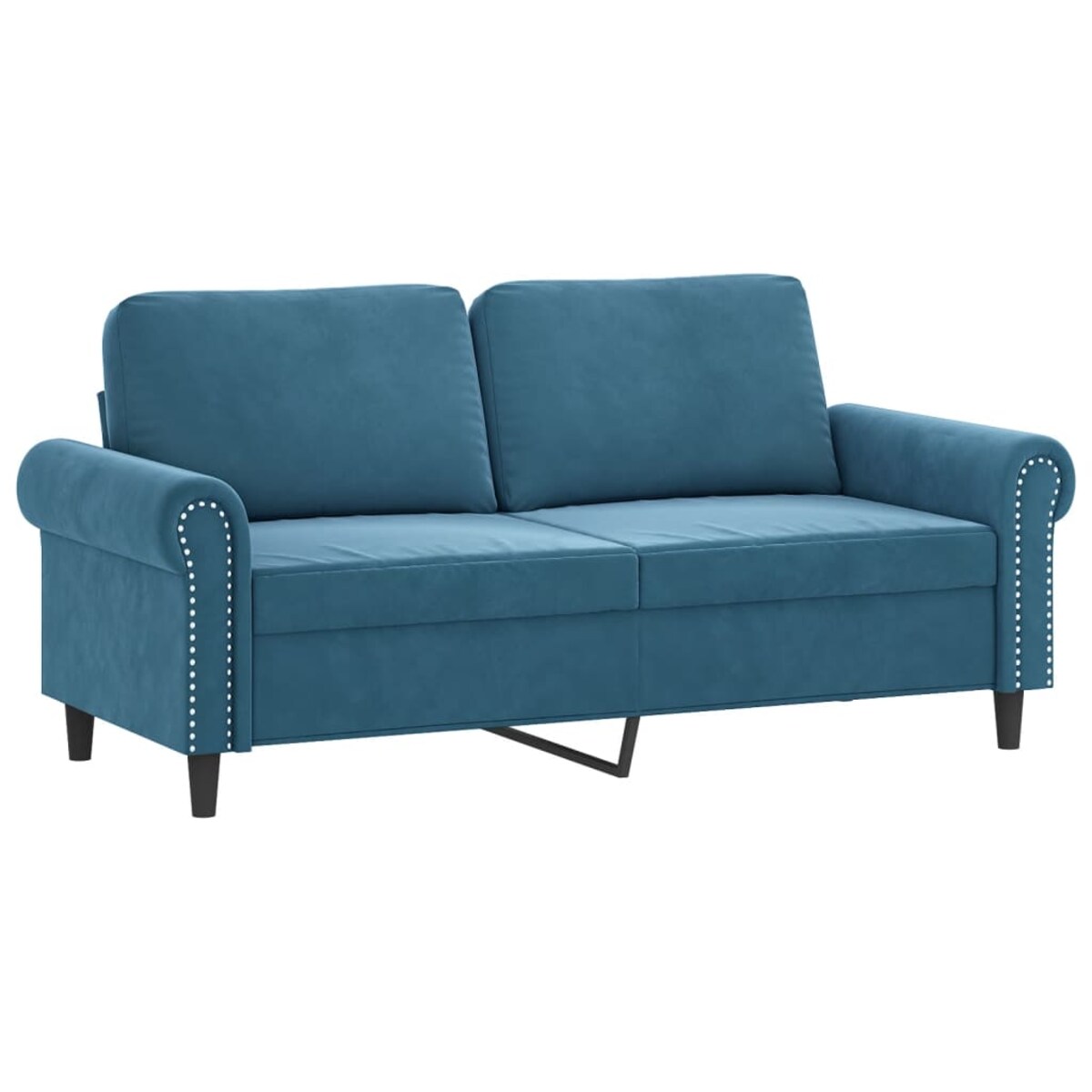 vidaXL 2-osobowa sofa z poduszkami, niebieska, 140 cm, aksamit
