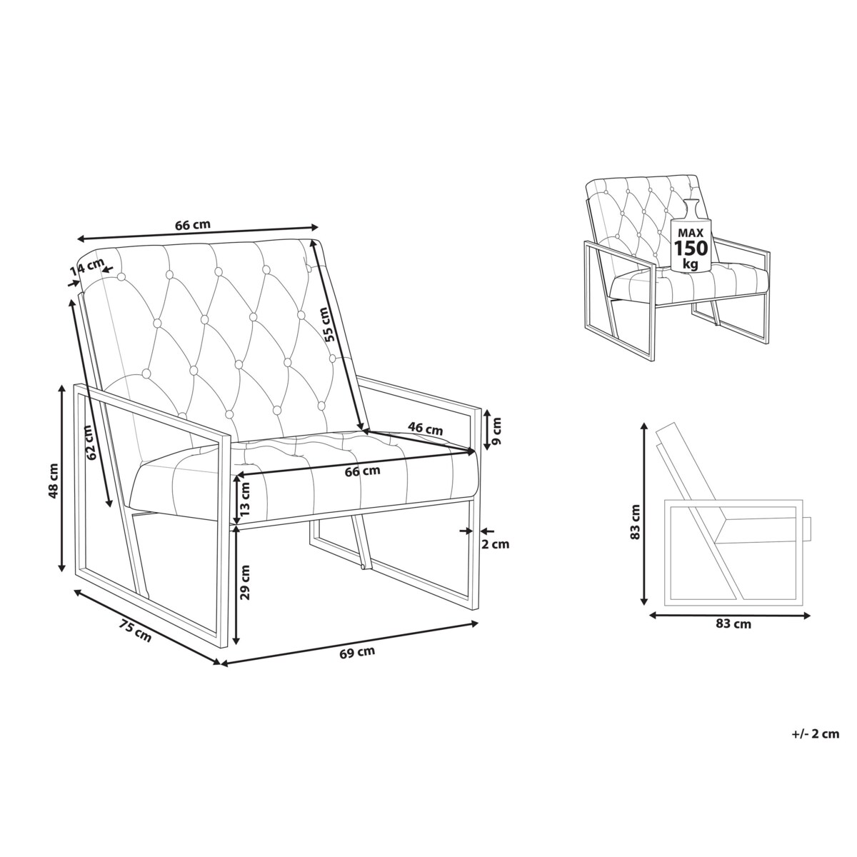 Fotel welurowy zielony DELARY