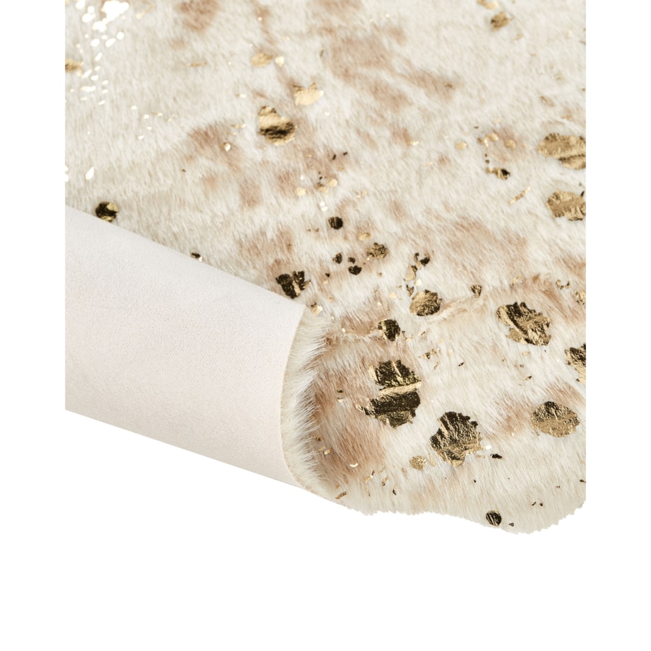 Dywan ekoskóra w łaty 130 x 170 cm beżowy ze złotym BOGONG