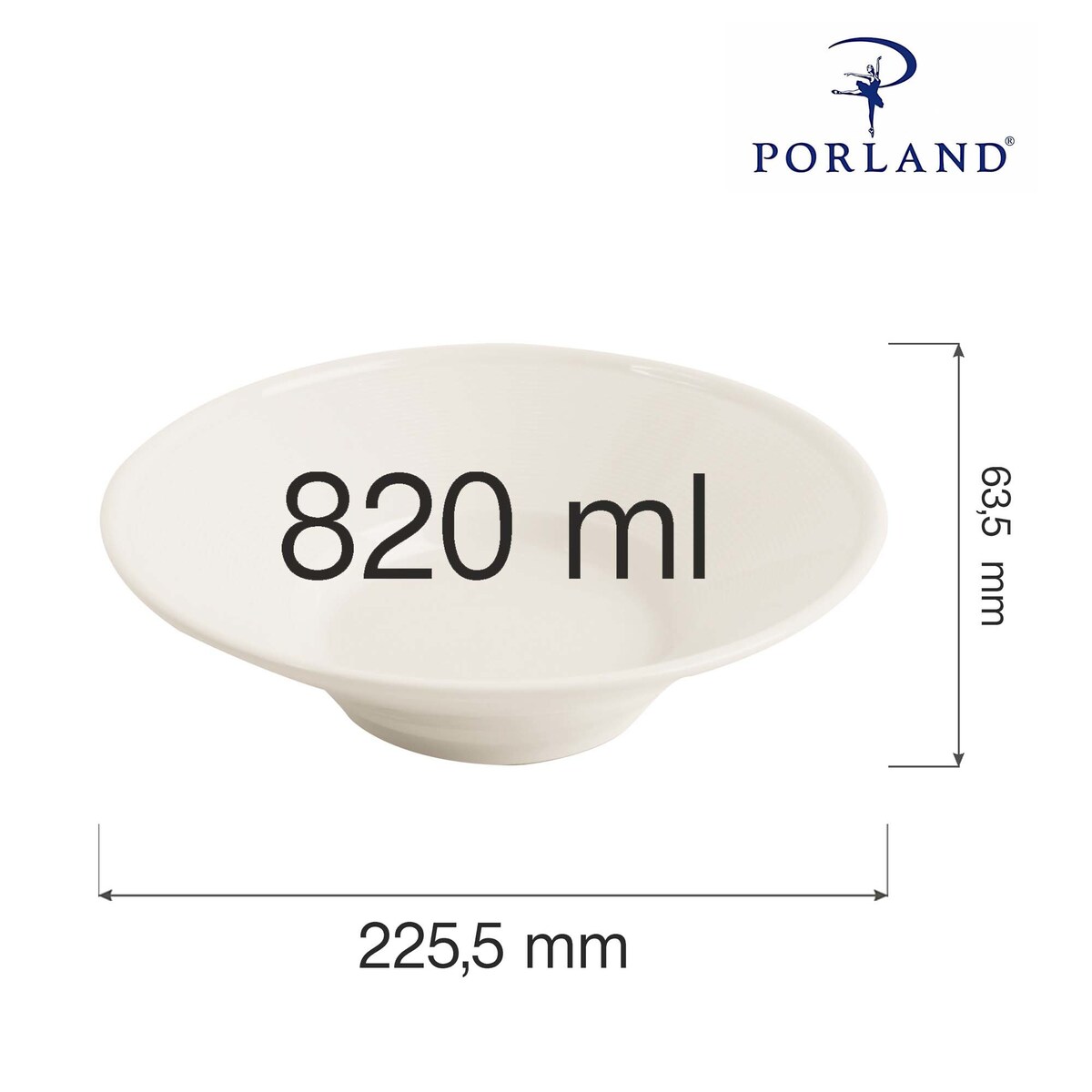 Miska Porland Line 820 ml w kremowym kolorze