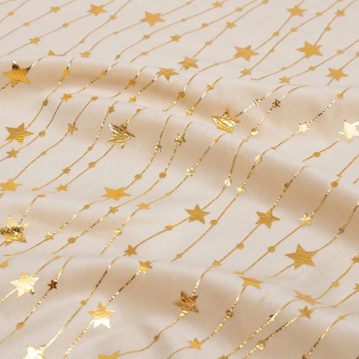 Obrus świąteczny, aksamitny, beżowy 140x360 cm