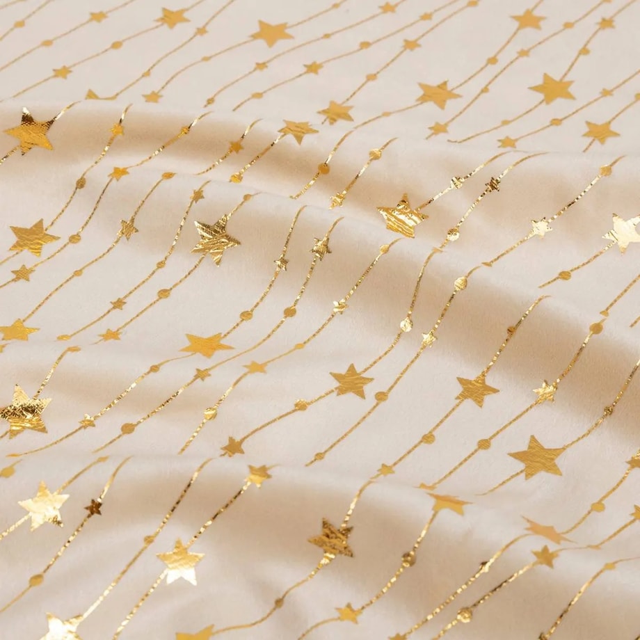 Obrus świąteczny, aksamitny, beżowy 140x360 cm