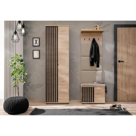 Garderoba do przedpokoju PEDRO VI hickory jackson/czarna