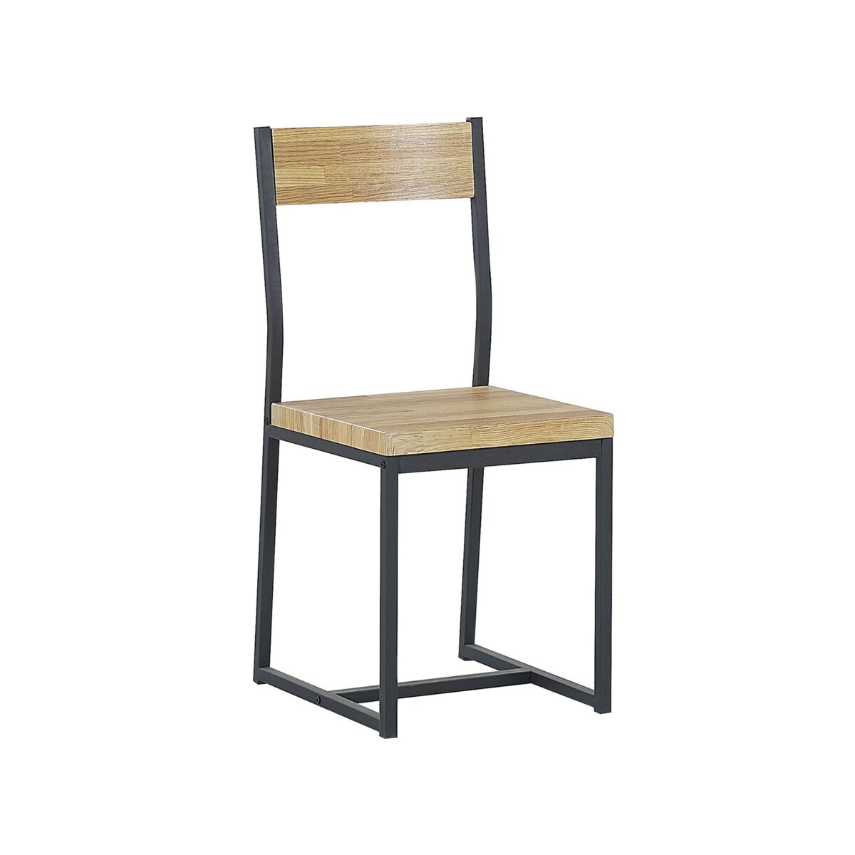 Zestaw do jadalni stół 2 krzesła i ławka jasne drewno z czarnym FLIXTON