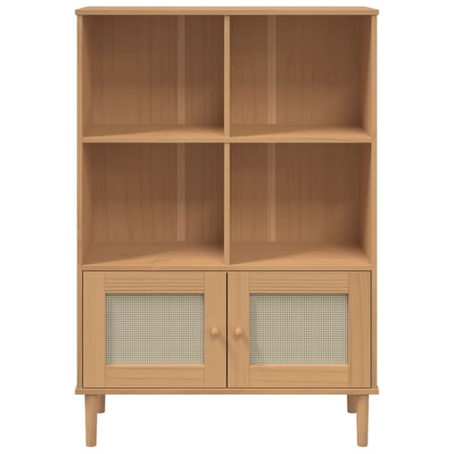 vidaXL Regał SENJA, imitacja rattanu, brązowy, 90x35x130 cm, sosnowy