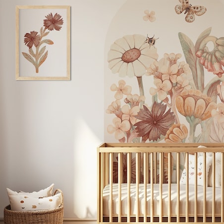 Naklejka na ścianę łuk Kwiaty boho XXL