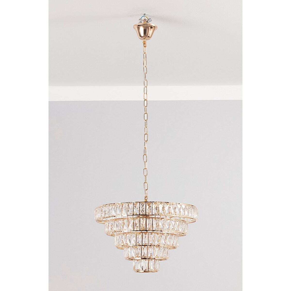 Lampa wisząca Crystal Gold, 46 x 28 cm