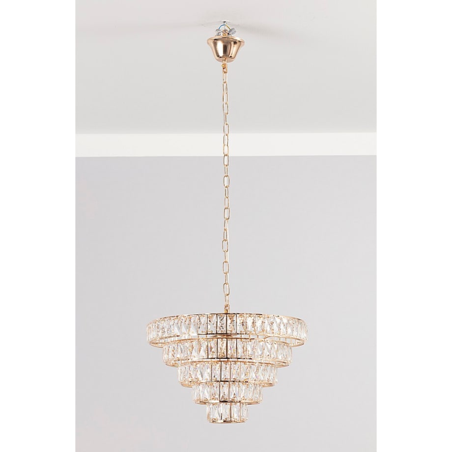 Lampa wisząca Crystal Gold, 46 x 28 cm
