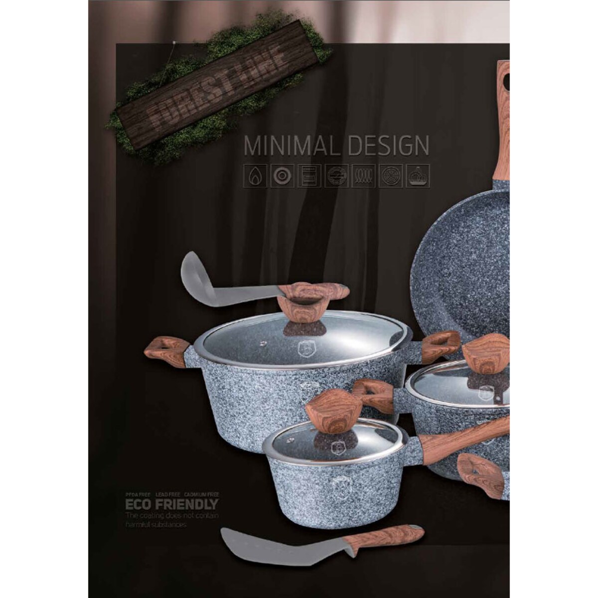 Zestaw patelni 3 ele. 20/24/28 cm BERLINGER HAUS Forest Line