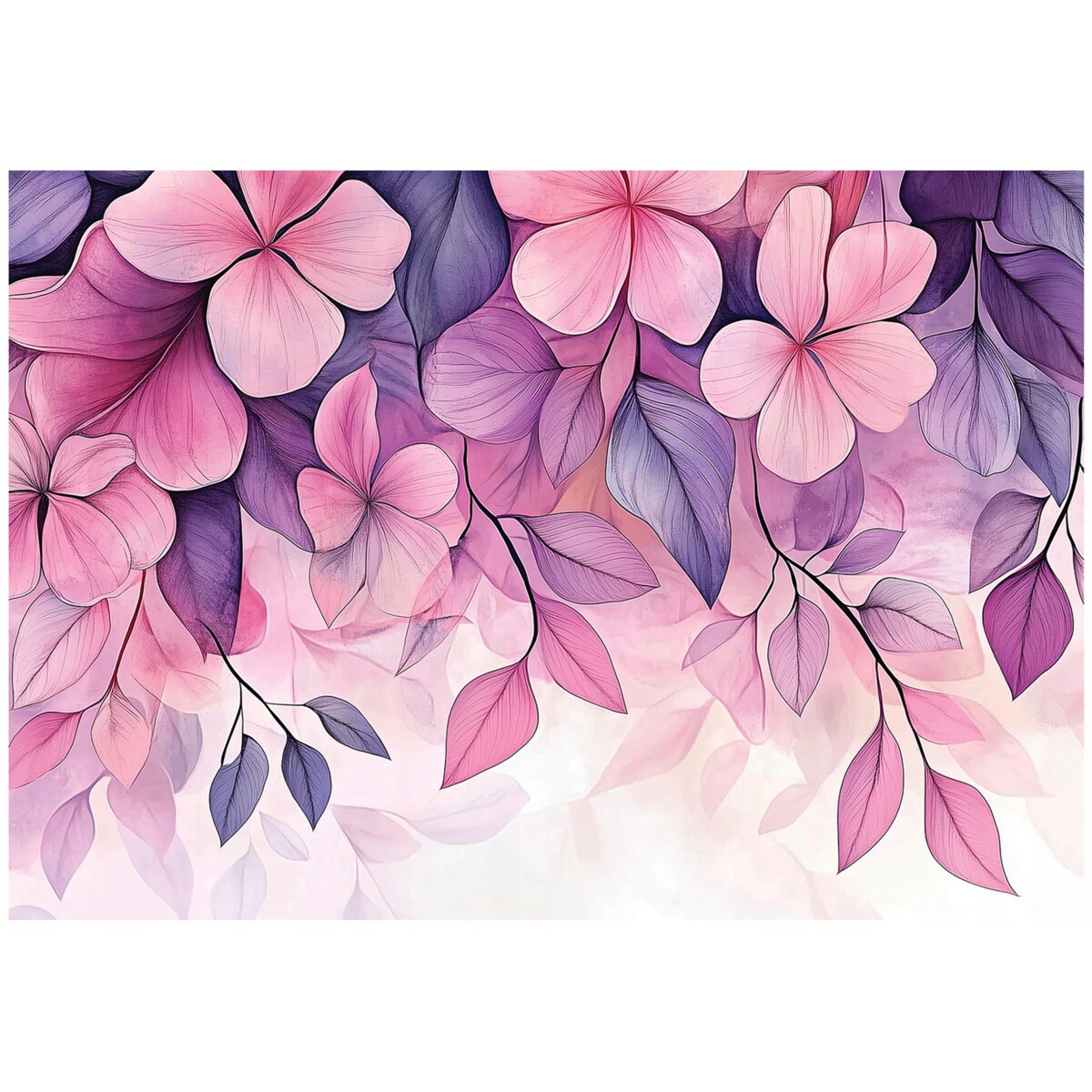 Fototapeta Do Sypialni Salonu Na Flizelinie Kwiaty Abstrakcja Fioletowy 250x175