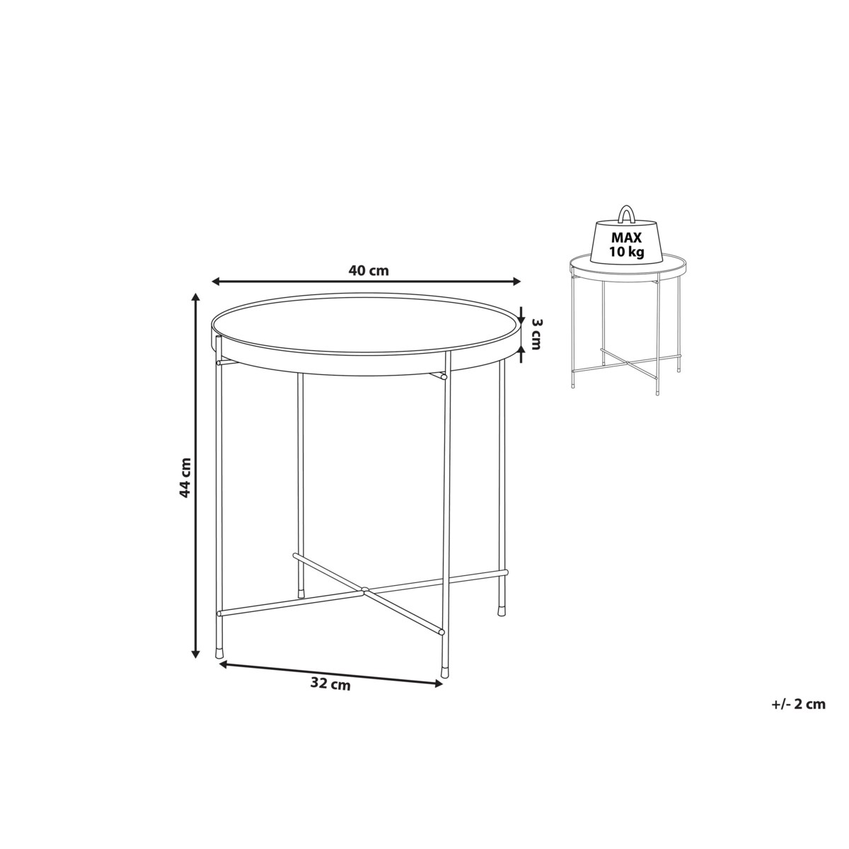 Stolik pomocniczy złoty LUCEA