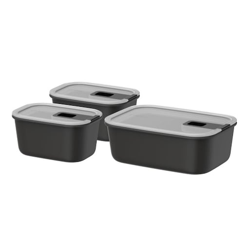 Zestaw trzech pojemników EasyClip 2.0 2x450ml + 1000ml Black