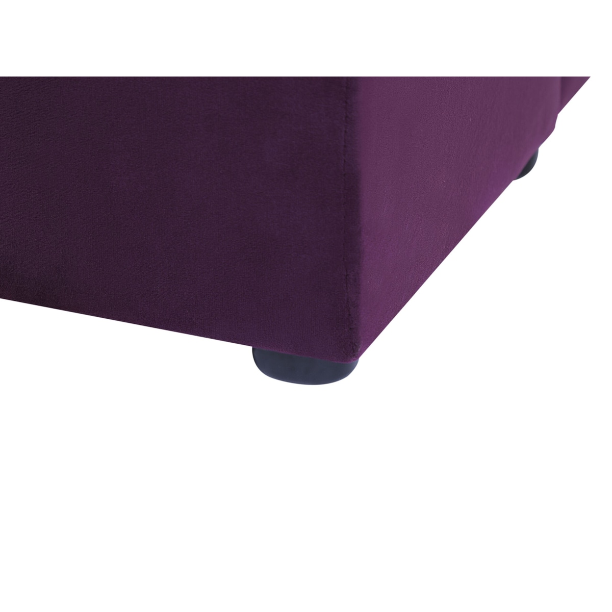 Łóżko welurowe z ławką 140 x 200 cm fioletowe NOYERS