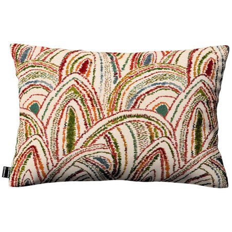 Poszewka Kinga na poduszkę prostokątną 47x28 czerwono-zielone łuki na kremowym tle